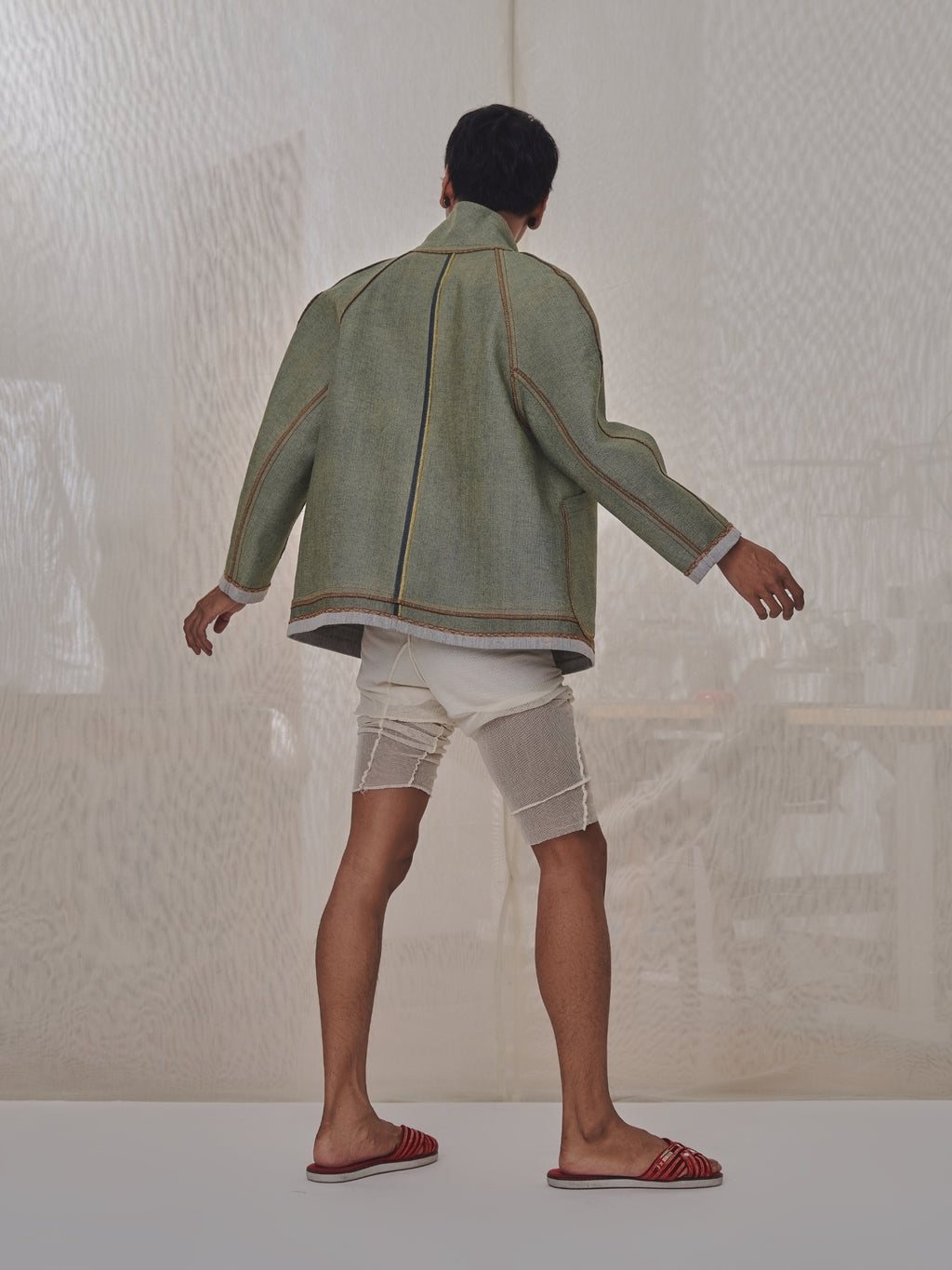 Bonded Jan Shell Jacket in Cream Canvas