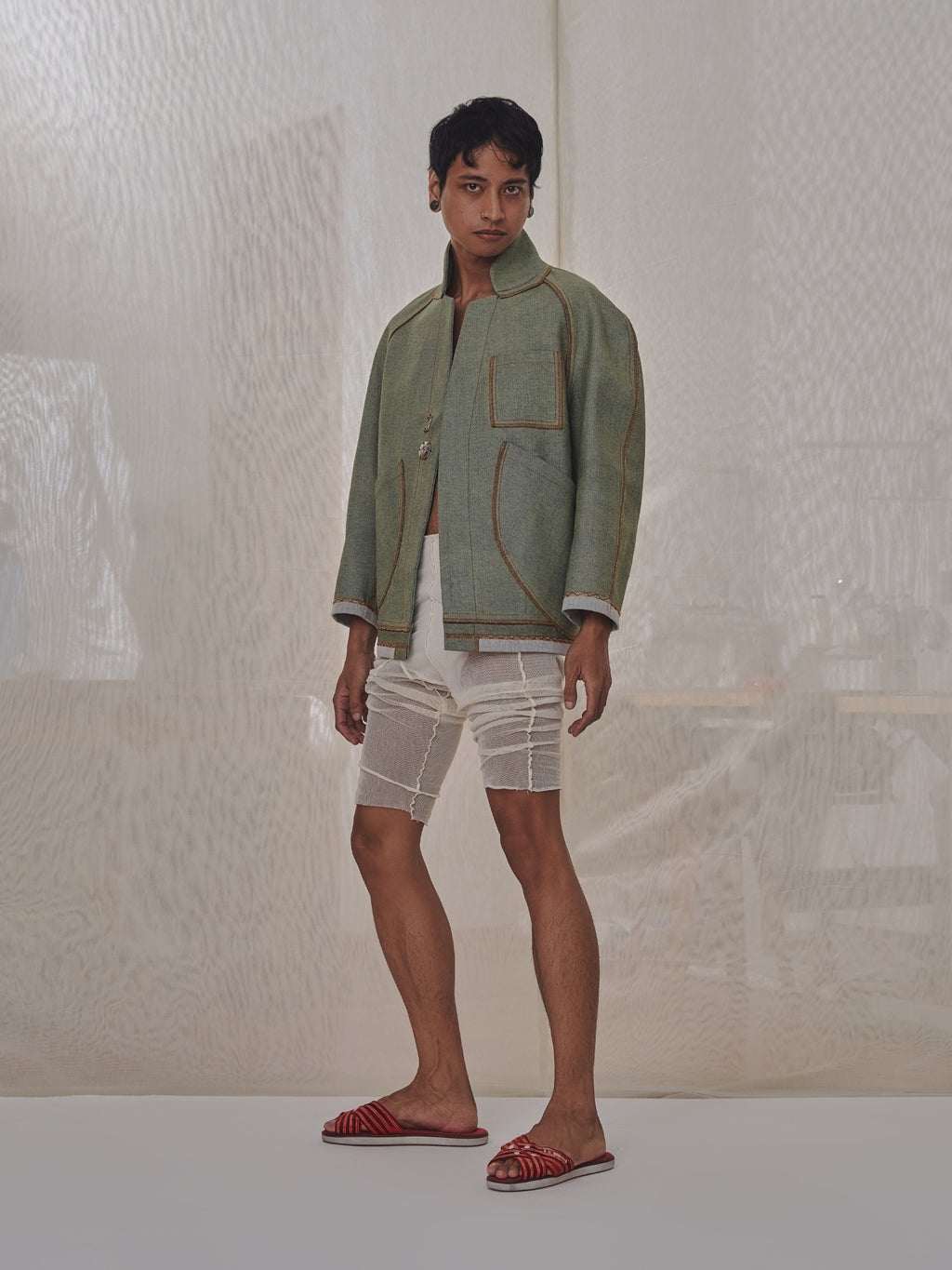 Bonded Jan Shell Jacket in Cream Canvas