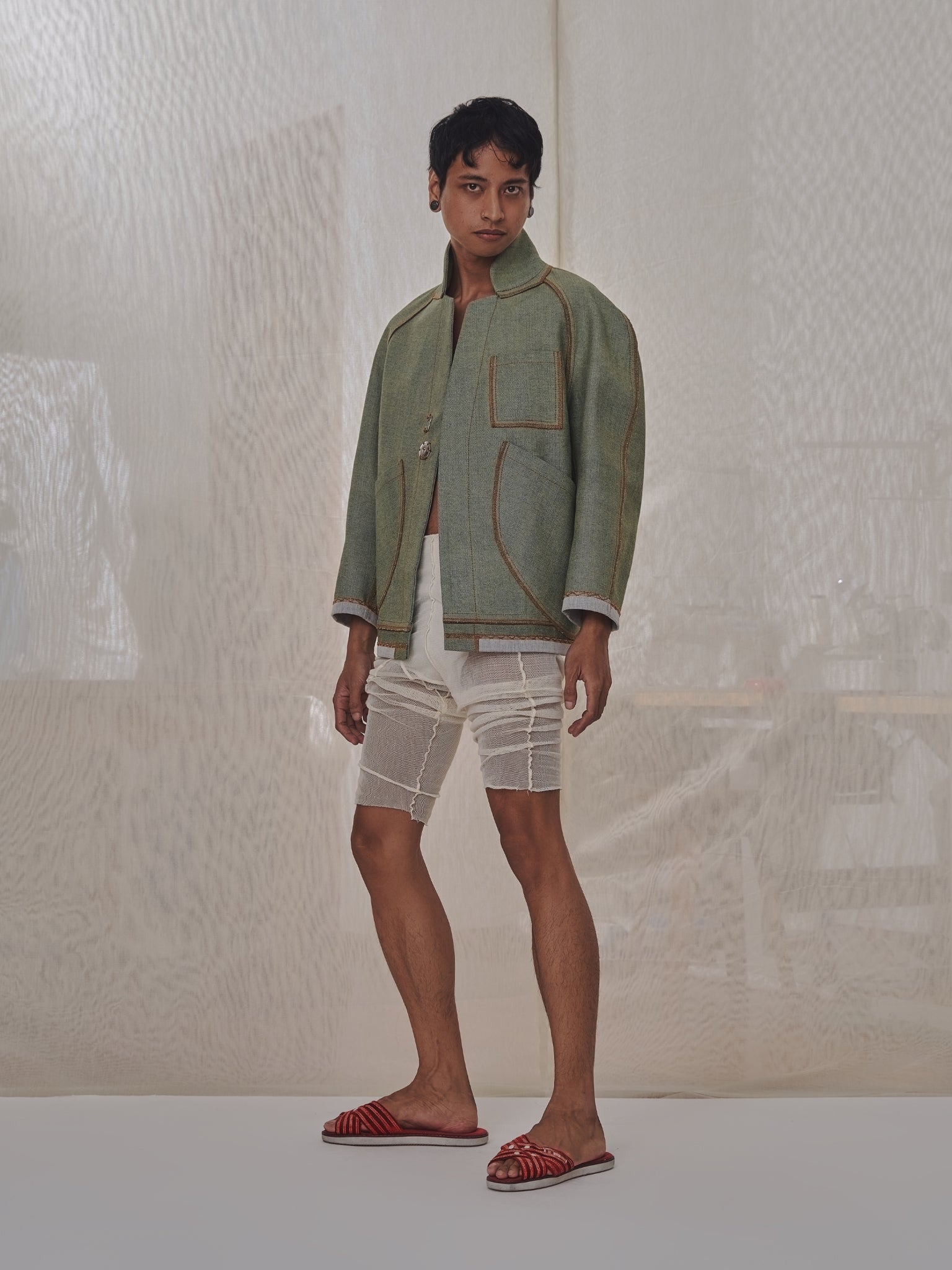 Bonded Jan Shell Jacket in Cream Canvas