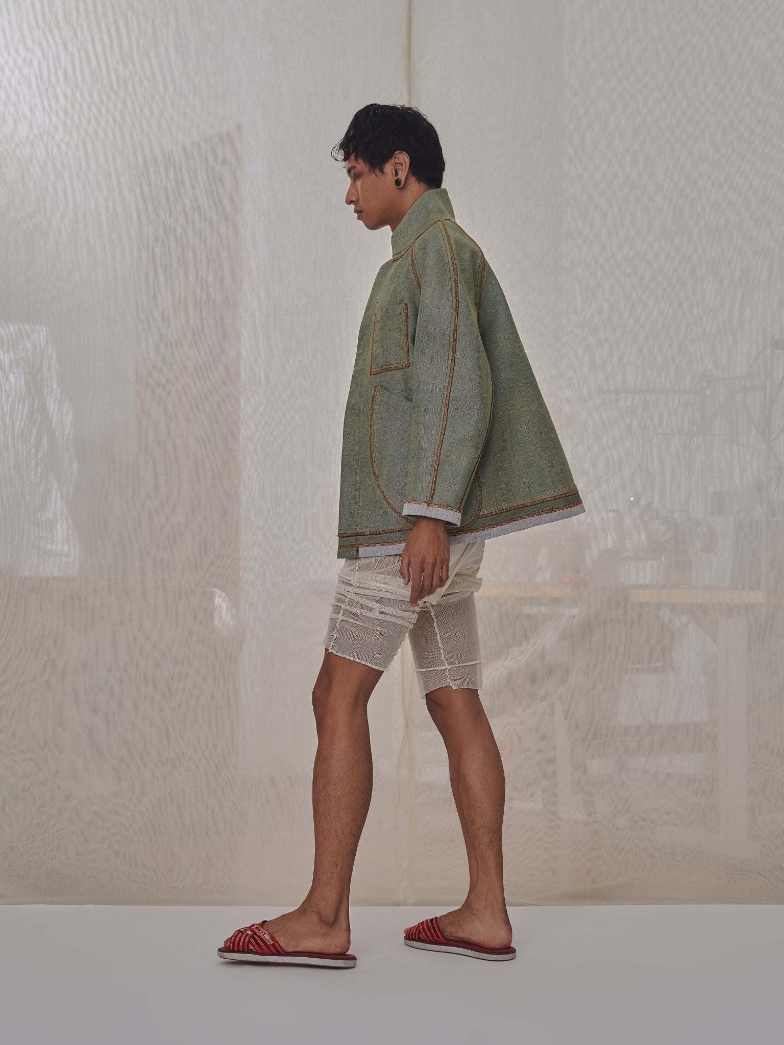 Bonded Jan Shell Jacket in Cream Canvas