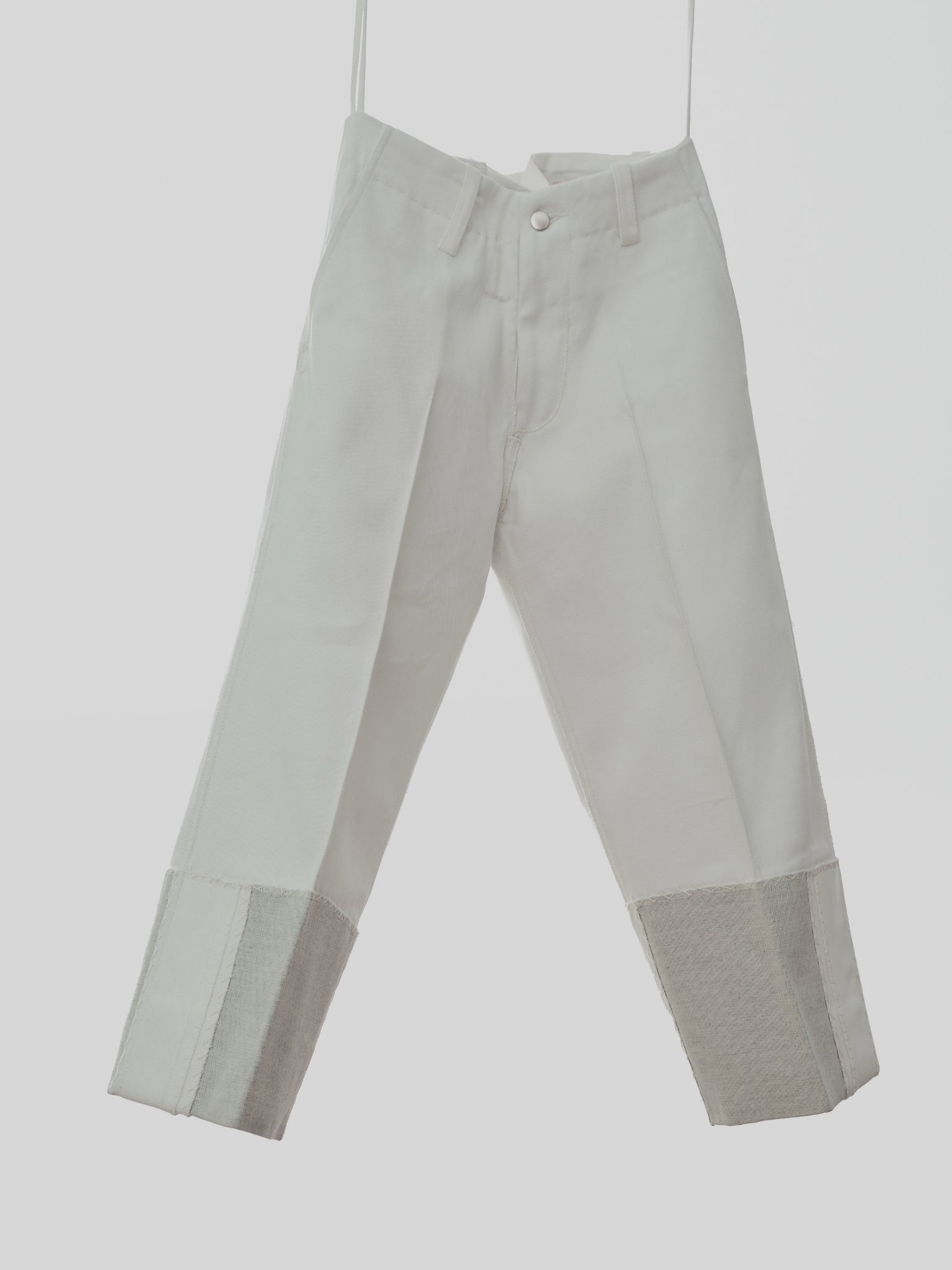 Liya Classic Cuffed Jeans in Cream Canvas