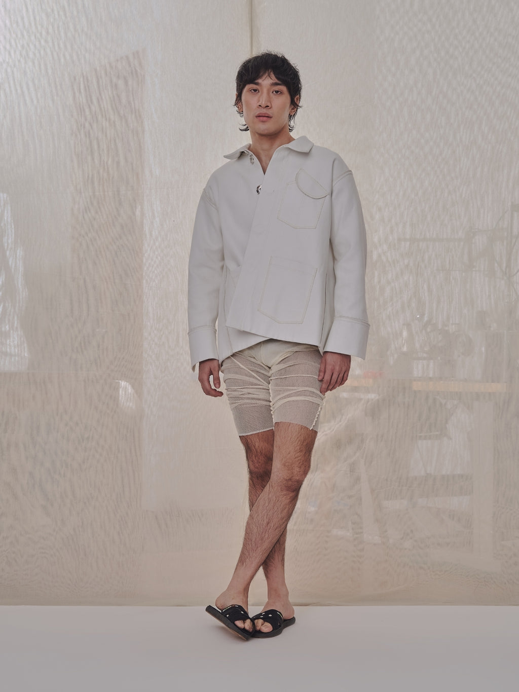 XL Denis Jacket in Cream Canvas