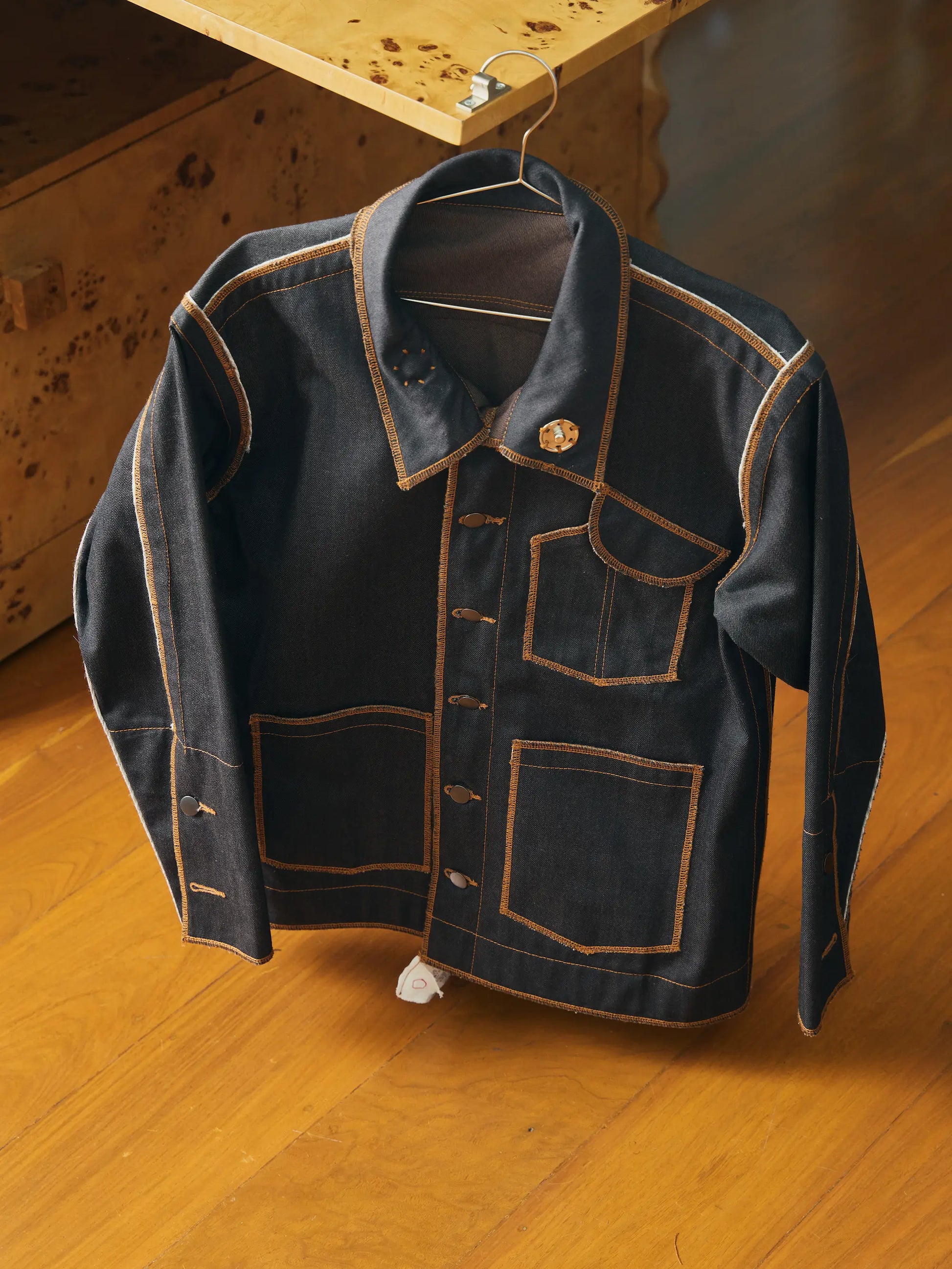 Denis Biker Jacket in Choco Denim