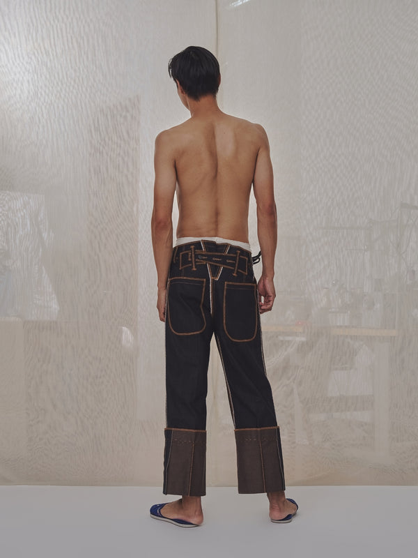 Fixed Cuff Jeans in Choco Denim