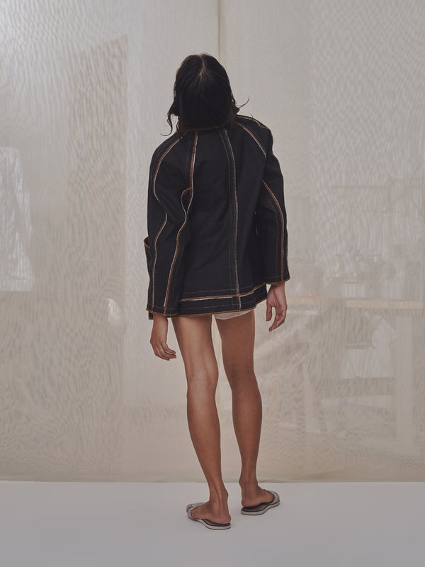 Jan Shell Jacket in Choco Denim