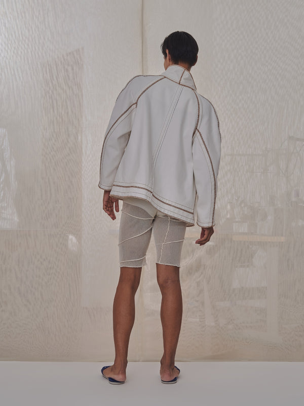 Jan Shell Jacket in Cream Canvas