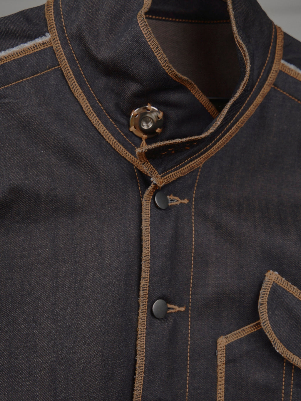 Denis Biker Jacket in Choco Denim