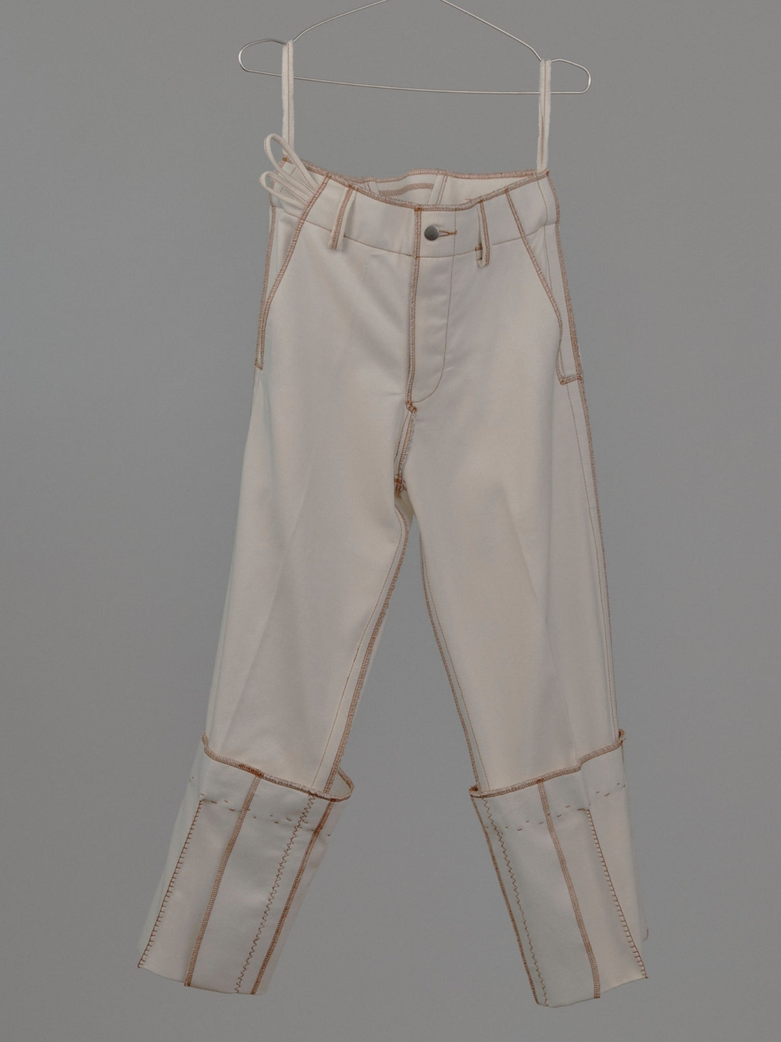 Fixed Cuff Jeans in Cream Canvas