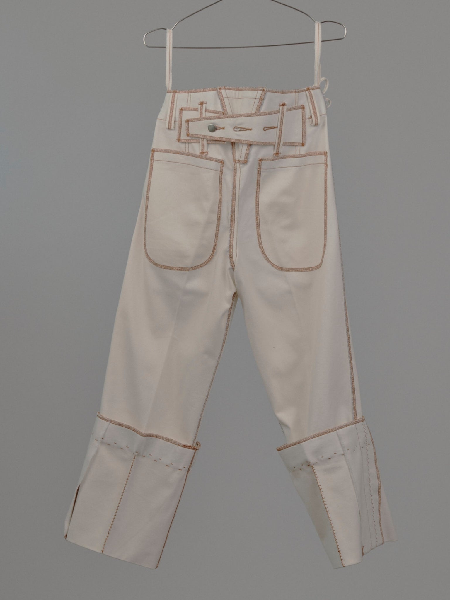 Fixed Cuff Jeans in Cream Canvas