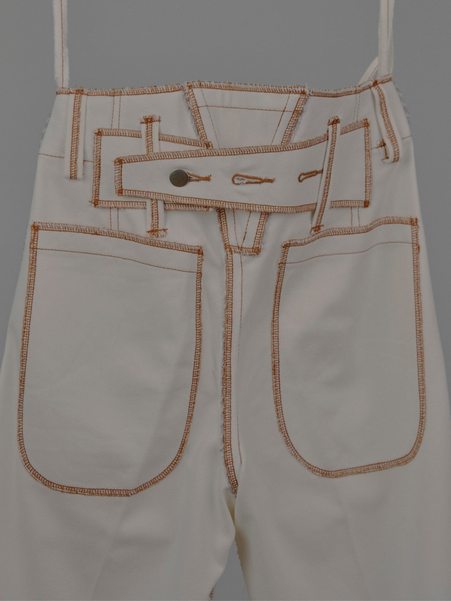 Fixed Cuff Jeans in Cream Canvas
