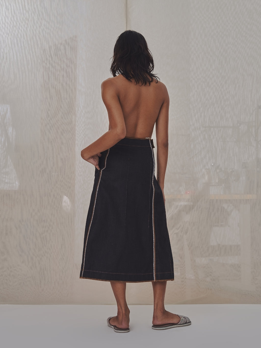 Galang Skirt in Choco Denim