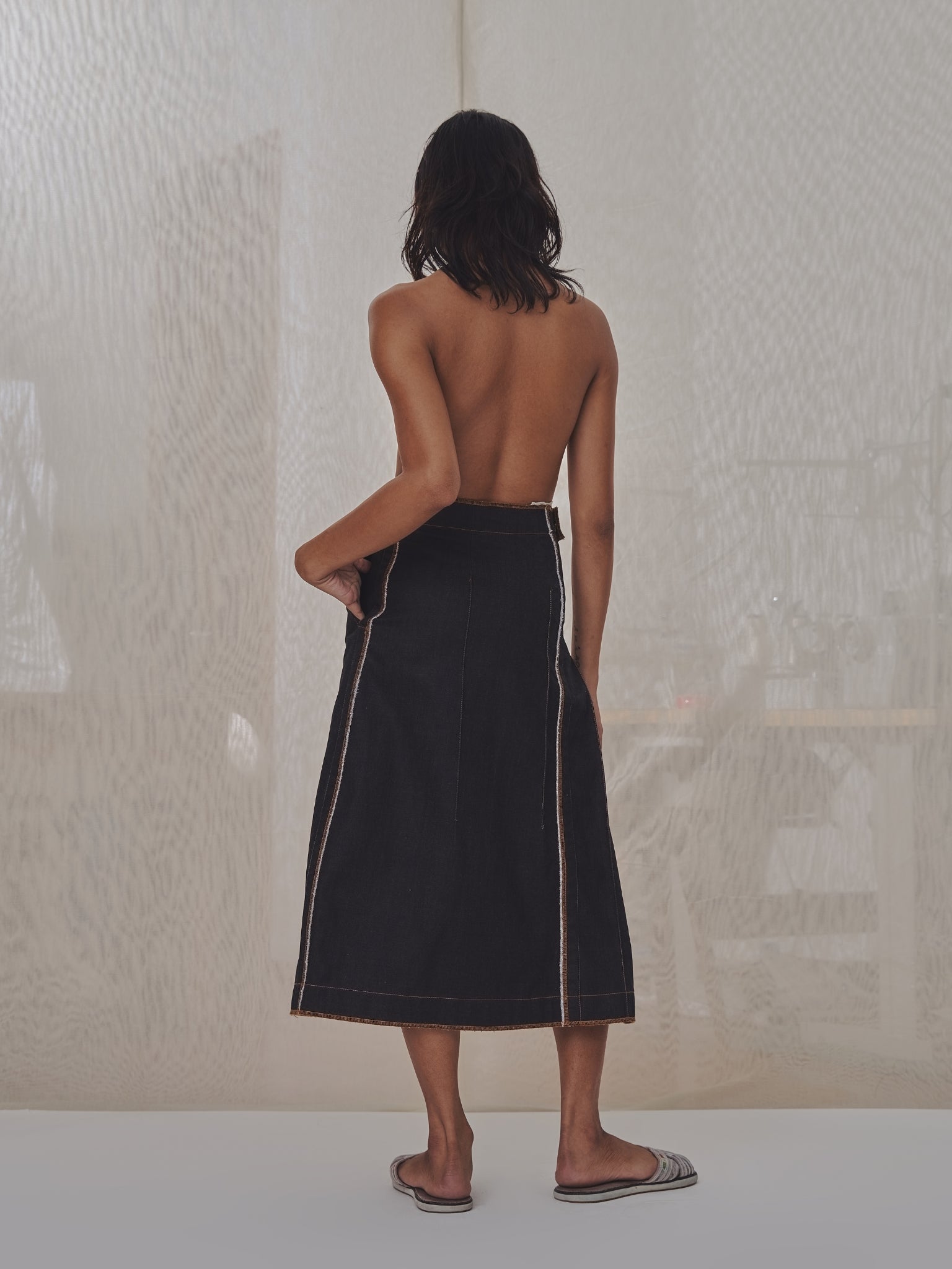 Galang Skirt in Choco Denim