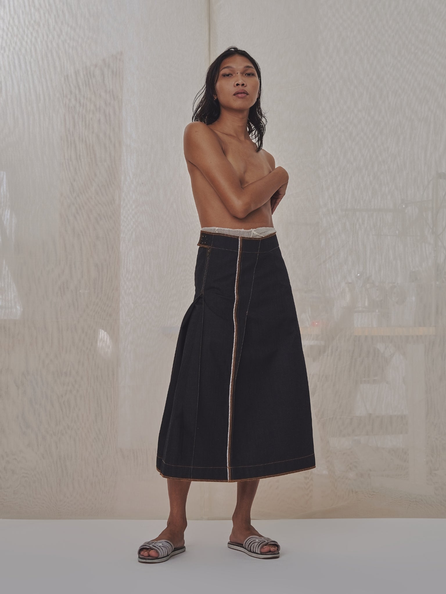 Galang Skirt in Choco Denim