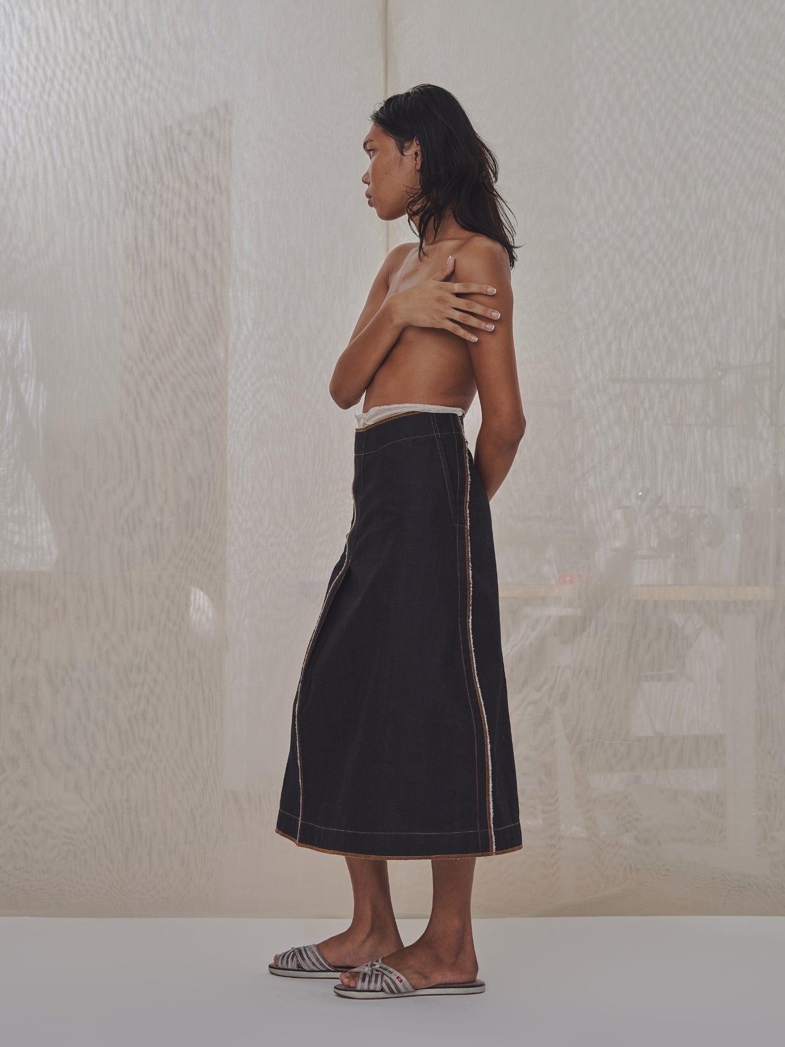 Galang Skirt in Choco Denim