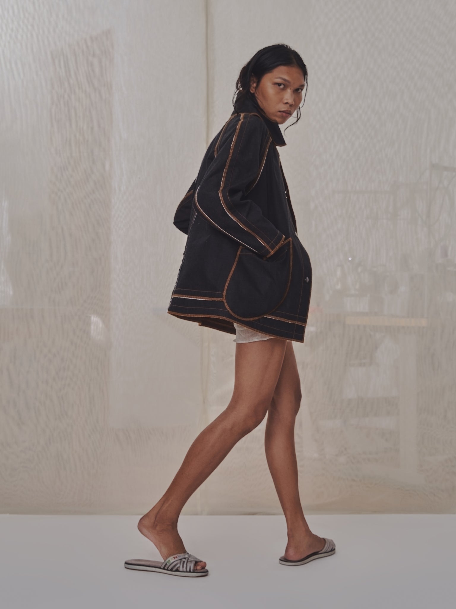 Jan Shell Jacket in Choco Denim