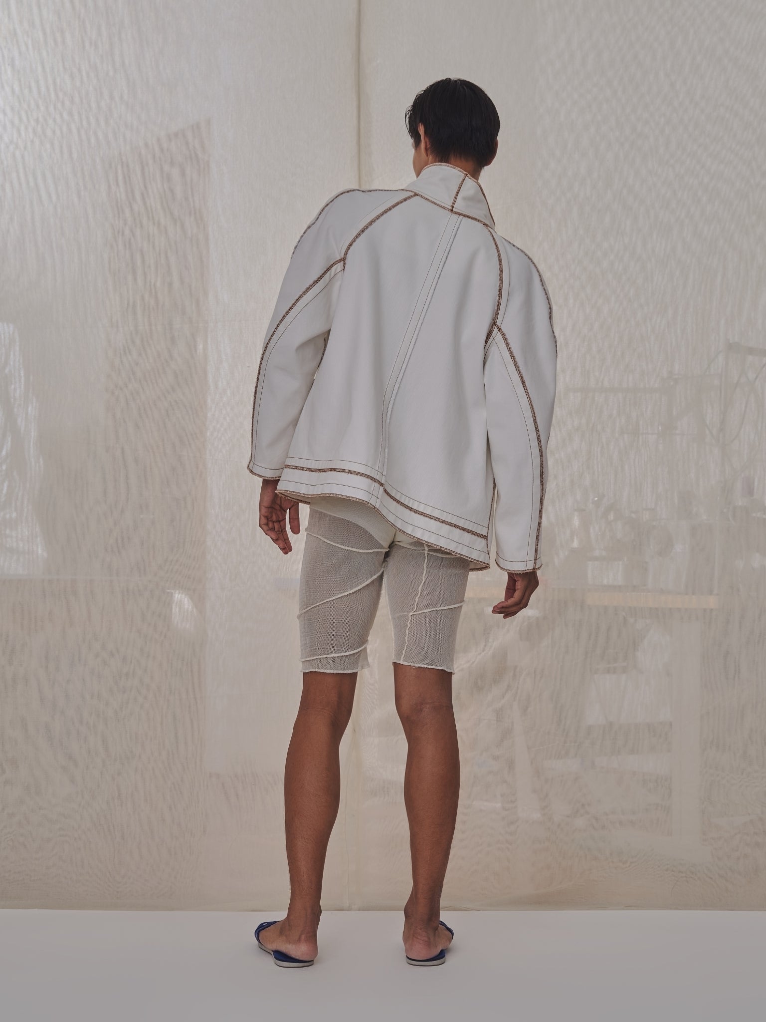 Jan Shell Jacket in Cream Canvas