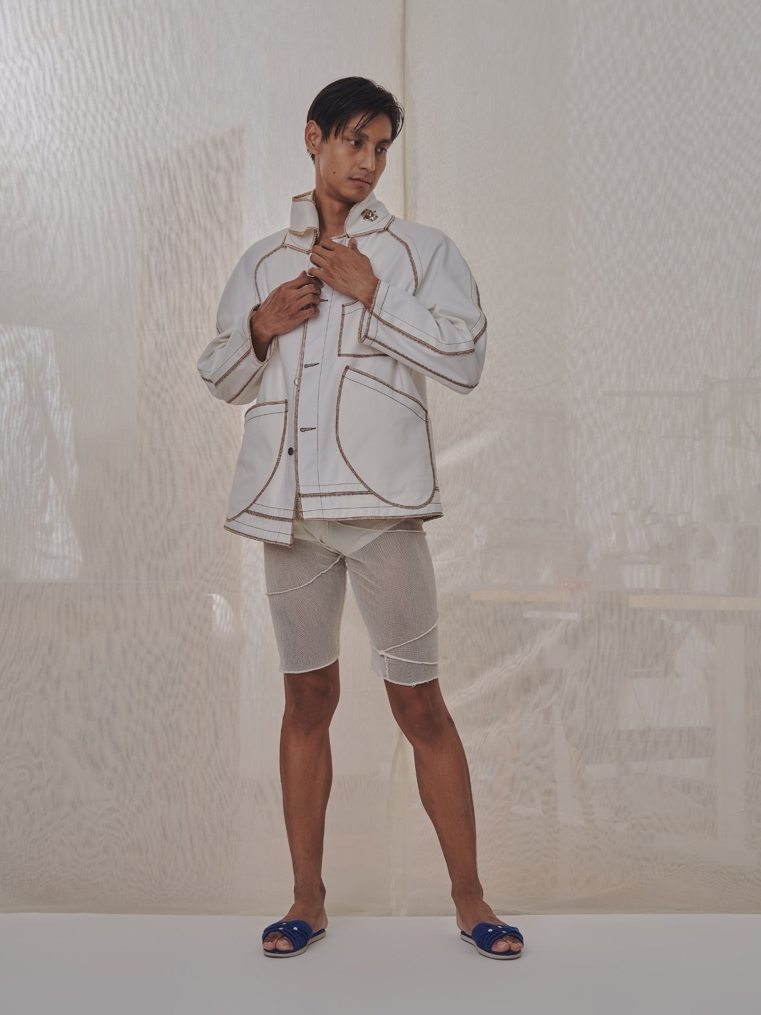 Jan Shell Jacket in Cream Canvas