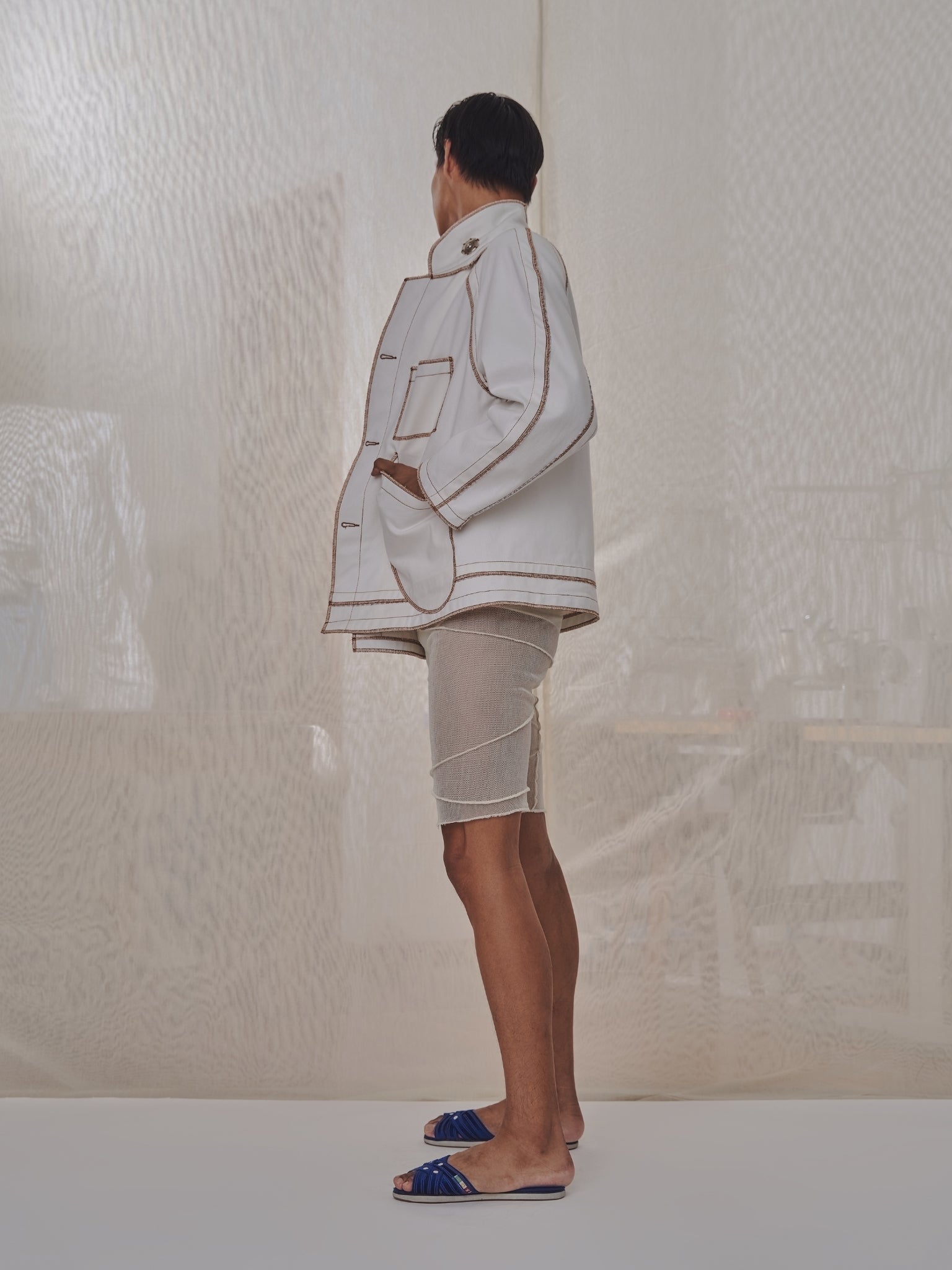 Jan Shell Jacket in Cream Canvas